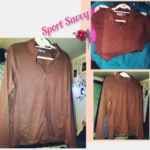 New HSN Sport Savvy zip-up brown jacket